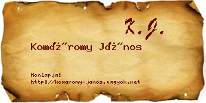 Komáromy János névjegykártya