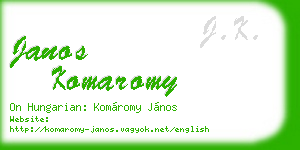 janos komaromy business card