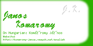 janos komaromy business card